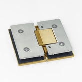 Forge Frameless Shower Hinge Heavy Duty Adjustable Glass to Glass 180 Degrees - Brushed Brass